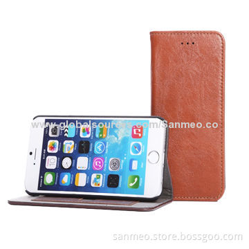 Leather Case for iPhone 6, Perfectly Fits the Shape, Faux Leather, Pull-inNew
